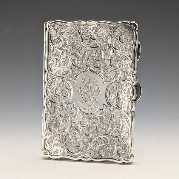 1898 British Antique Sterling Silver Cigarette Case, 69g, William Neale